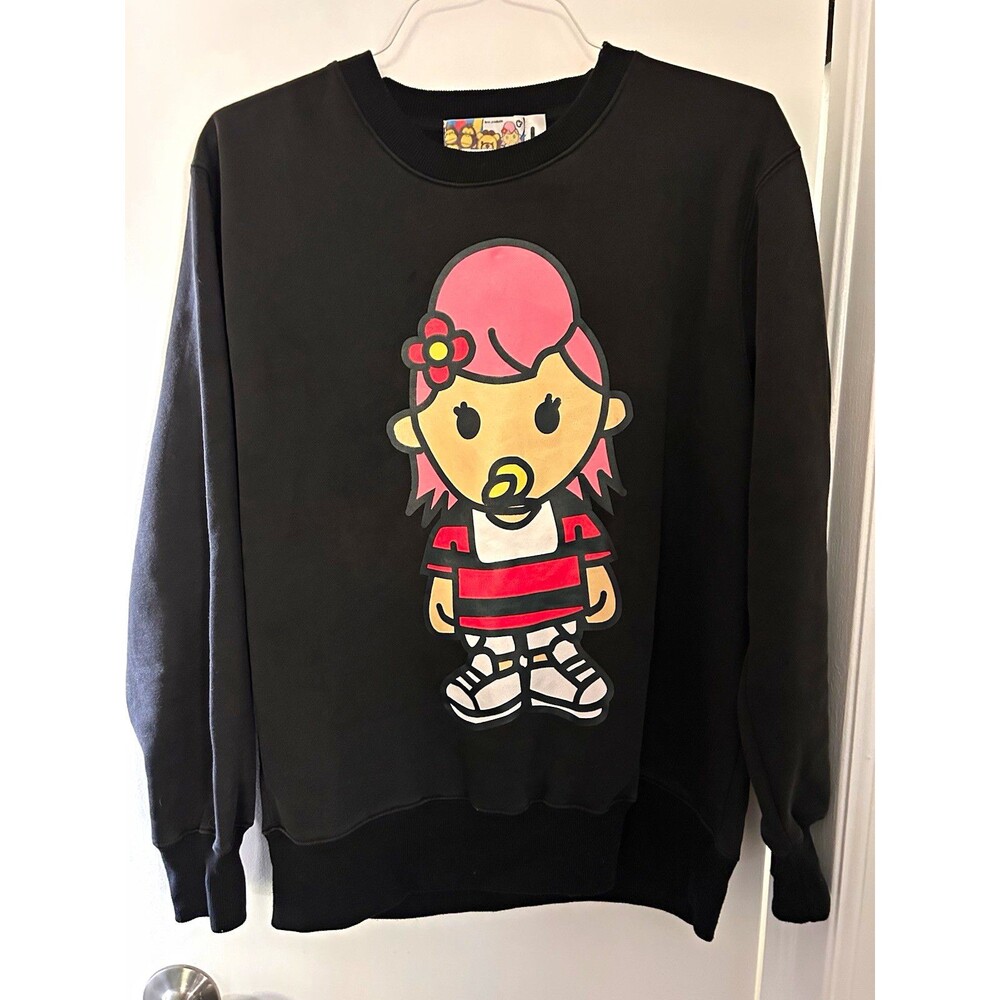 Vintage Bros Products Black Sweatshirt Graphic Mens Size L Hong Kong Streetwear